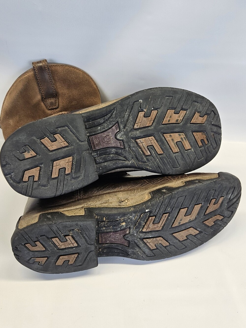 ARIAT Terrain Pull-on H2O Brown Waterproof Boots US Men 9.5EE Flawed Worn - Picture 10 of 13